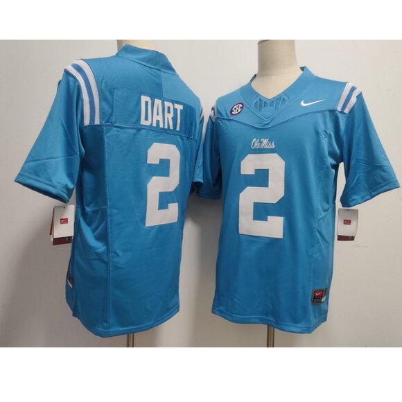 Mens Kids Youths 2 Jaxson Dart Blue Stitched Jersey - Picture 3 of 3